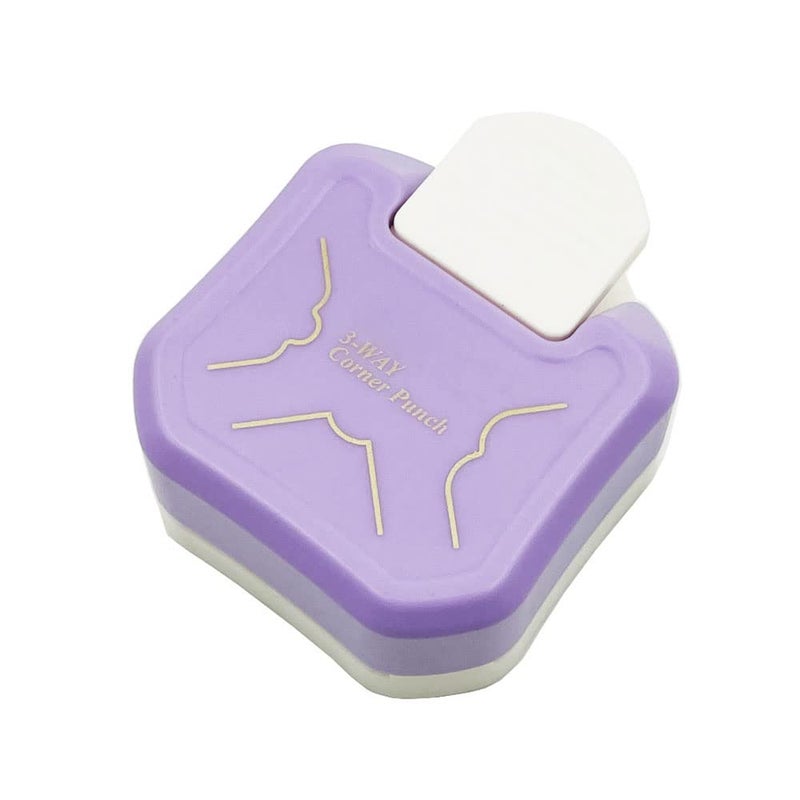 ANNIKEEY 3 in 1 Paper Corner Rounder  3 Shapes Punches for Paper Crafts  Corner Cutter  Purple - Image 2